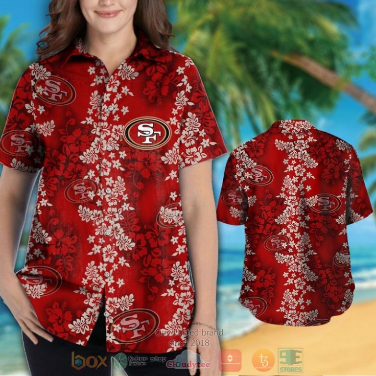San Francisco 49Ers Tropical Plants Red Hawaii Shirt, Shorts - Hot Sale 2025