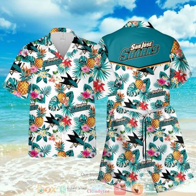 San Jose Sharks Nhl Pineapple White Hawaiian Shirt, Shorts - Hot Sale 2025