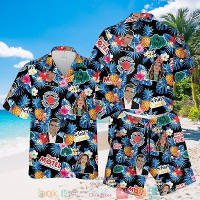 Schitt?S Creek Pineapple Black Blue Hawaiian Shirt, Shorts - Hot Sale 2025