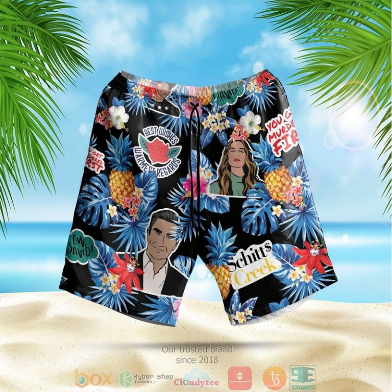 Schitt?S Creek Pineapple Black Blue Hawaiian Shirt, Shorts - Hot Sale 2025