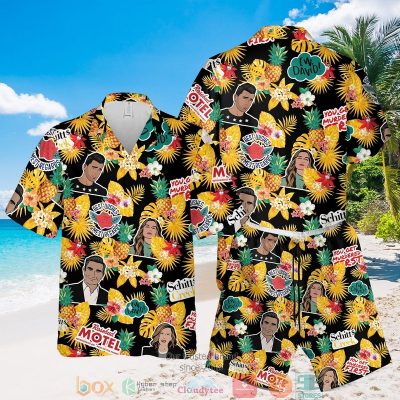 Schitt?S Creek Pineapple Black Yellow Hawaiian Shirt, Shorts - Hot Sale 2025
