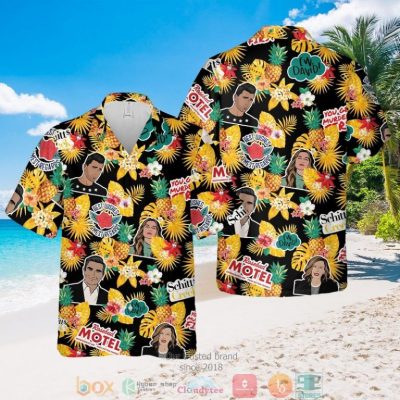 Schitt?S Creek Pineapple Black Yellow Hawaiian Shirt, Shorts - Hot Sale 2025