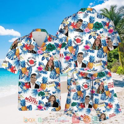 Schitt?S Creek Pineapple White Blue Hawaiian Shirt, Shorts - Hot Sale 2025
