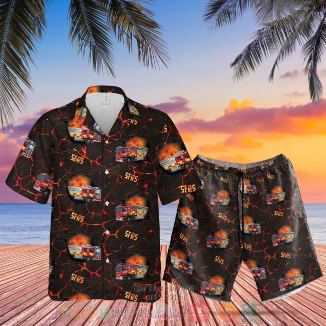 Scottish Fire And Rescue Service Truck Hawaiian Shirt, Shorts - Hot Sale 2025