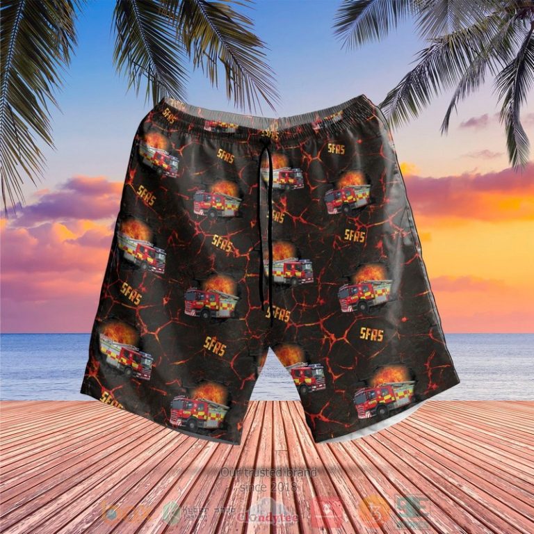 Scottish Fire And Rescue Service Truck Hawaiian Shirt, Shorts - Hot Sale 2025