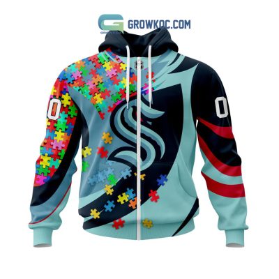 Seattle Kraken NHL Autism Awarness Custom Hoodie T Shirt