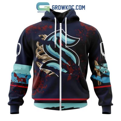 Seattle Kraken NHL Special Design Jersey With Your Ribs For Halloween Hoodie T Shirt