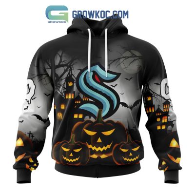 Seattle Kraken NHL Special Pumpkin Halloween Night Hoodie T Shirt