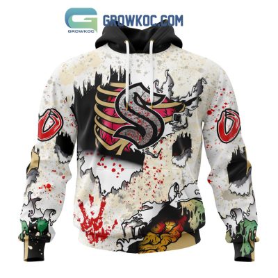 Seattle Kraken NHL Special Zombie Style For Halloween Hoodie T Shirt