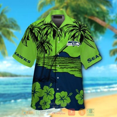 Seattle Seahawks Hibiscus Action Green Hawaiian Shirt And Shorts - Hot Sale 2025