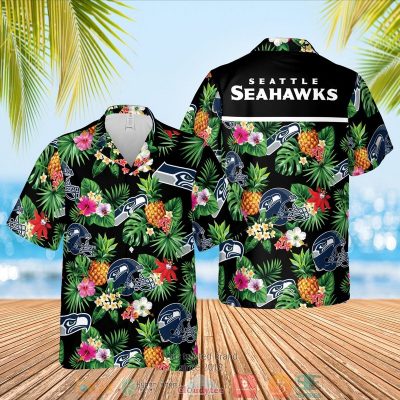 Seattle Seahawks Nfl Pineapple Black Hawaiian Shirt, Shorts - Hot Sale 2025