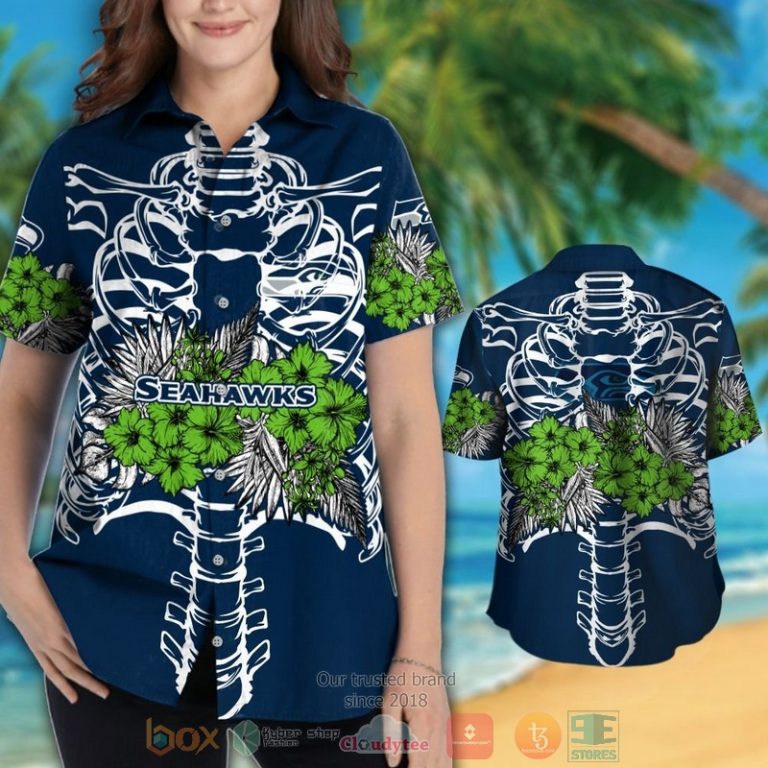 Seattle Seahawks Action Green Hibiscus Navy Hawaii Shirt, Shorts - Hot Sale 2025