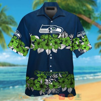 Seattle Seahawks Action Green Tropical Plants Navy Hawaii Shirt, Shorts - Hot Sale 2025