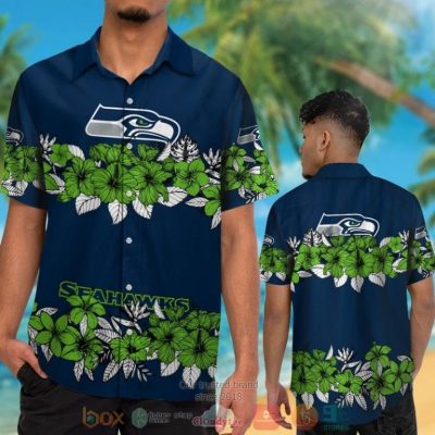 Seattle Seahawks Action Green Tropical Plants Navy Hawaii Shirt, Shorts - Hot Sale 2025