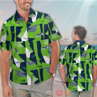 Seattle Seahawks Navy Action Green Hawaiian Shirt And Shorts - Hot Sale 2025