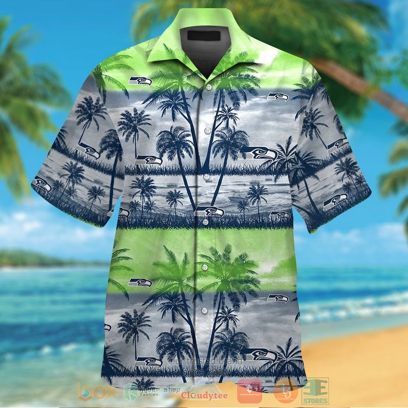 Seattle Seahawks Palm Tree Navy Action Green Hawaiian Shirt And Shorts - Hot Sale 2025 Seattle Seahawks Palm Tree Navy Action Green Hawaiian Shirt And Shorts - Hot Sale 2025