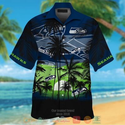 Seattle Seahawks Palm Tree Navy Black Hawaii Shirt, Shorts - Hot Sale 2025