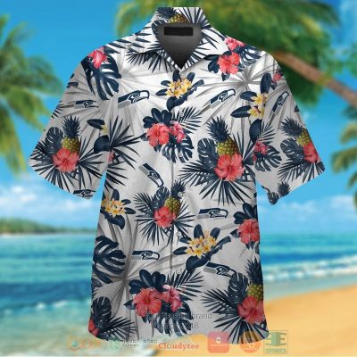 Seattle Seahawks Pineapple Hibiscus Hawaiian Shirt And Shorts - Hot Sale 2025