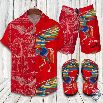 Hermes Hawaiian Shirt Beach Short 01 - Hot Sale 2025