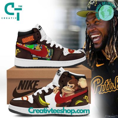Sew Donkey Kong Super Smash Bros Cruz Air Jordan 1 Sneaker - soulcals.com