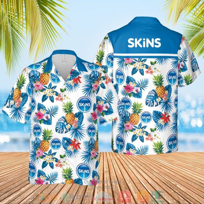 Skins Condoms Pineapple Hawaiian Shirt, Shorts - Hot Sale 2025