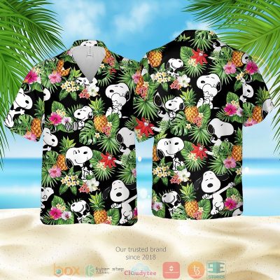 Snoopy Pineapple Black Hawaiian Shirt, Shorts - Hot Sale 2025