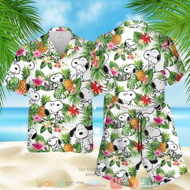 Snoopy Pineapple White Hawaiian Shirt, Shorts - Hot Sale 2025