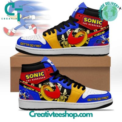 Sonic The Hedgehog Gotta Go Fast Air Jordan 1 Sneakers - soulcals.com