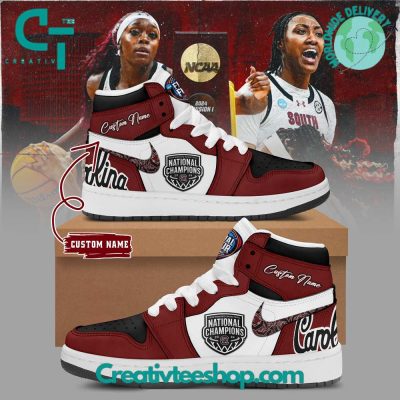 South Carolina Gamecocks Women?s Basketball National Champions Air Jordan 1 Sneakers - soulcals.com