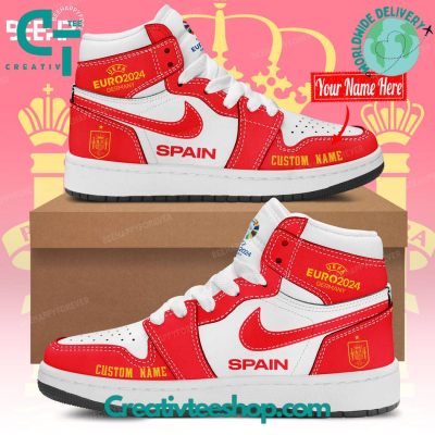 Spain National Football Team Euro 2024 Champions Air Jordan 1 Sneaker - soulcals.com
