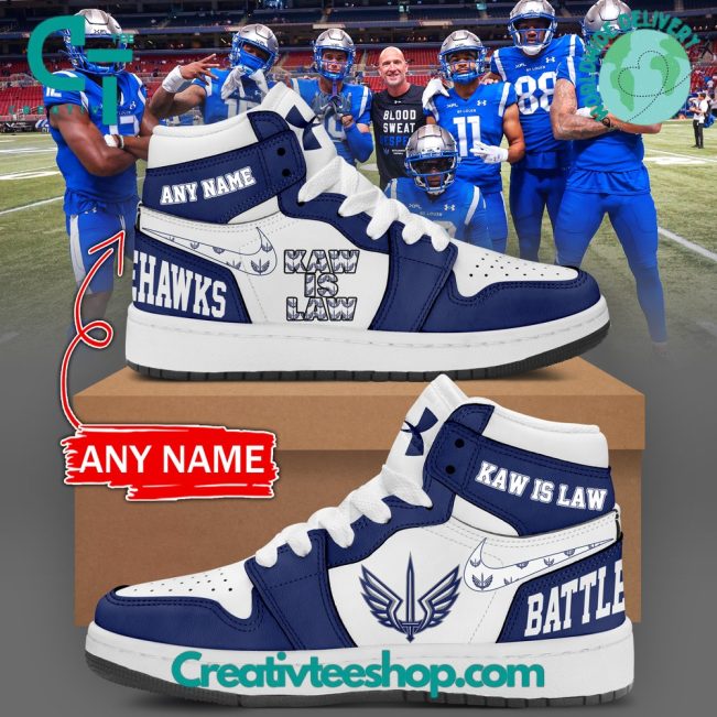 St. Louis Battlehawks Kaw is Law Air Jordan 1 Sneaker - soulcals.com