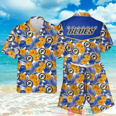 St. Louis Blues Nhl Hibiscus Blue Hawaiian Shirt, Shorts - Hot Sale 2025