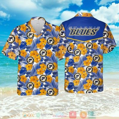 St. Louis Blues Nhl Hibiscus Blue Hawaiian Shirt, Shorts - Hot Sale 2025