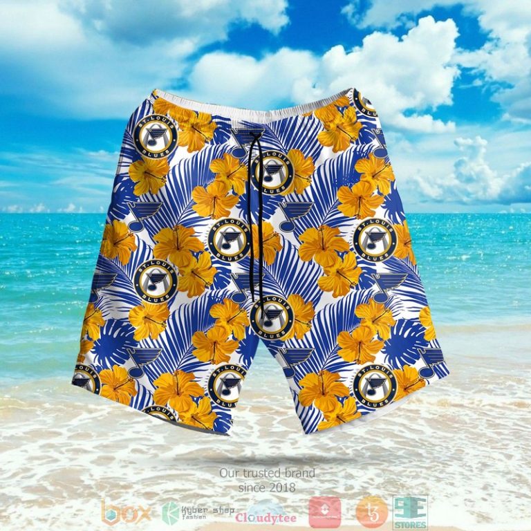 St. Louis Blues Nhl Hibiscus Blue Hawaiian Shirt, Shorts - Hot Sale 2025 St. Louis Blues Nhl Hibiscus Blue Hawaiian Shirt, Shorts - Hot Sale 2025