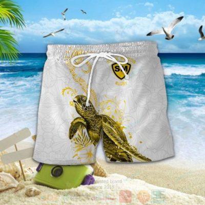 Stade Montois Rugby Turtle Hawaiian Shirt, Short - Hot Sale 2025