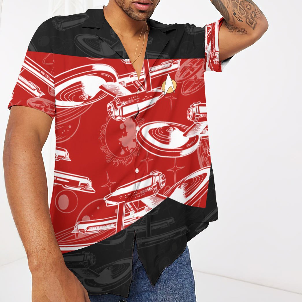 Star Trek The Next Generation 1987 Red Hawaiian Shirt, Short - Hot Sale 2025