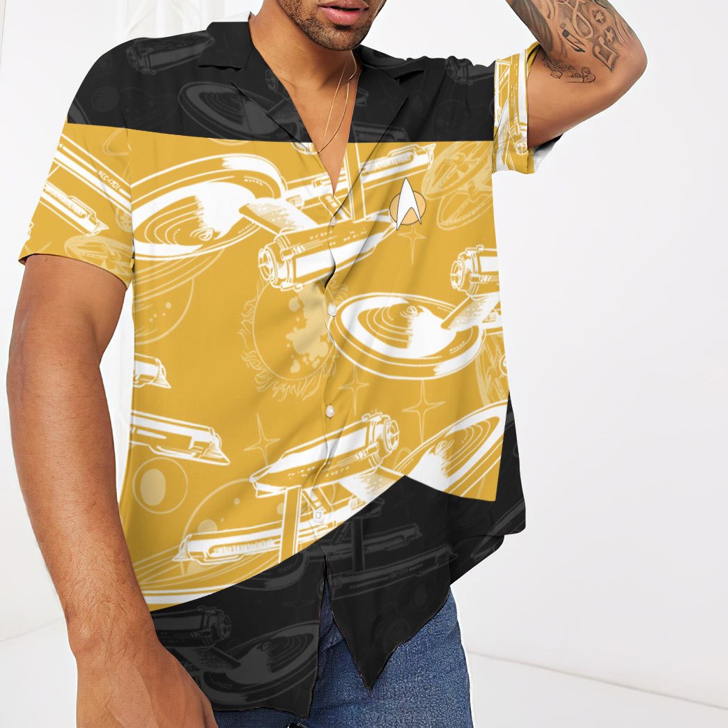 Star Trek The Next Generation 1987 Yellow Hawaiian Shirt, Short - Hot Sale 2025