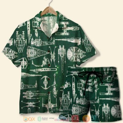 Star War Spaceship Pattern Hawaiian Shirt, Shorts - Hot Sale 2025