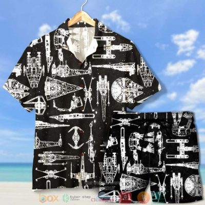 Star War Spaceship Pattern Hawaiian Shirt, Shorts - Hot Sale 2025
