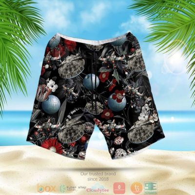 Star Wars Flowers Black Hawaiian Shirt, Shorts - Hot Sale 2025