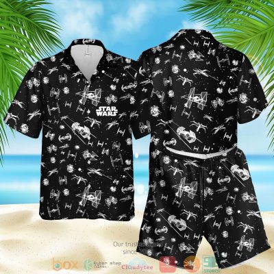 Star Wars Pattern Black Hawaiian Shirt, Shorts - Hot Sale 2025