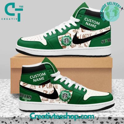 Starbucks Coffee Custom Name Air Jordan 1 Sneaker - soulcals.com