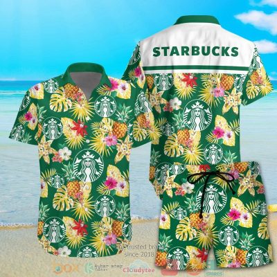 Starbucks Pineapple Green Hawaiian Shirt, Shorts - Hot Sale 2025