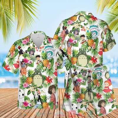 Studio Ghibli Characters Pineapple Hawaiian Shirt, Shorts - Hot Sale 2025