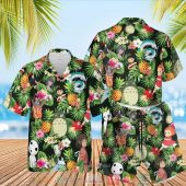 Studio Ghibli Characters Pineapple Black Hawaiian Shirt Shorts.jpg - demo10