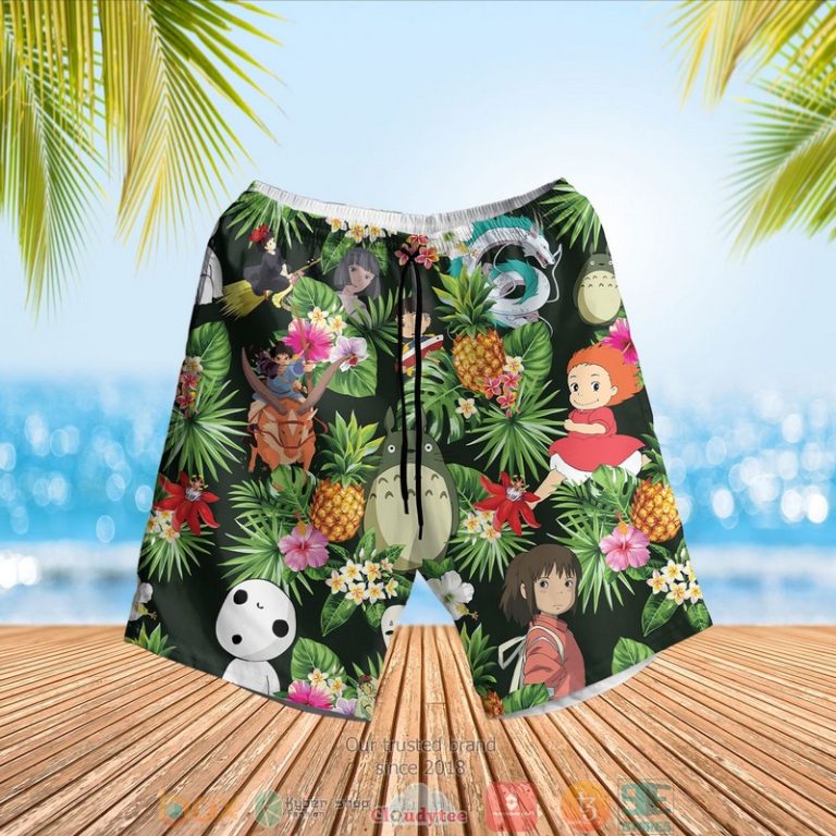 Studio Ghibli Characters Pineapple Black Hawaiian Shirt, Shorts - Hot Sale 2025 Studio Ghibli Characters Pineapple Black Hawaiian Shirt, Shorts - Hot Sale 2025