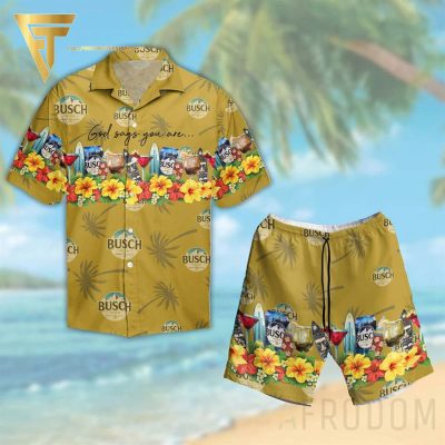 Summer Vibe Busch Beer God Says You Are All Over Print Hawaiian Shirts And Beach Shorts - Hot Sale 2025