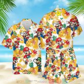 Super Mario Pineapple White Yellow Hawaiian Shirt Shorts.jpg - demo10