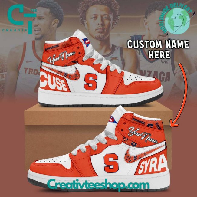 Syracuse Orange NCAA Custom Name Air Jordan 1 Sneaker - soulcals.com