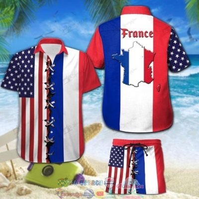 France American Flag Hawaiian Shirt And Shorts - Hot Sale 2025
